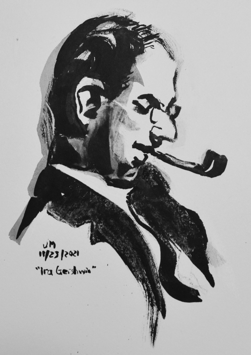 Ira Gershwin (drawing), November 23, 2021.